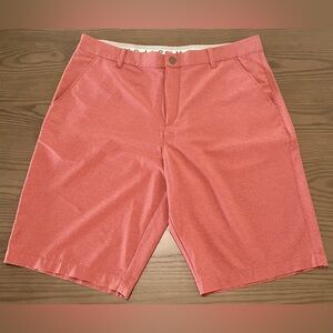 Puma Men's 36 Waist Red W/Subtle Stripe Flat Front Golf Shorts